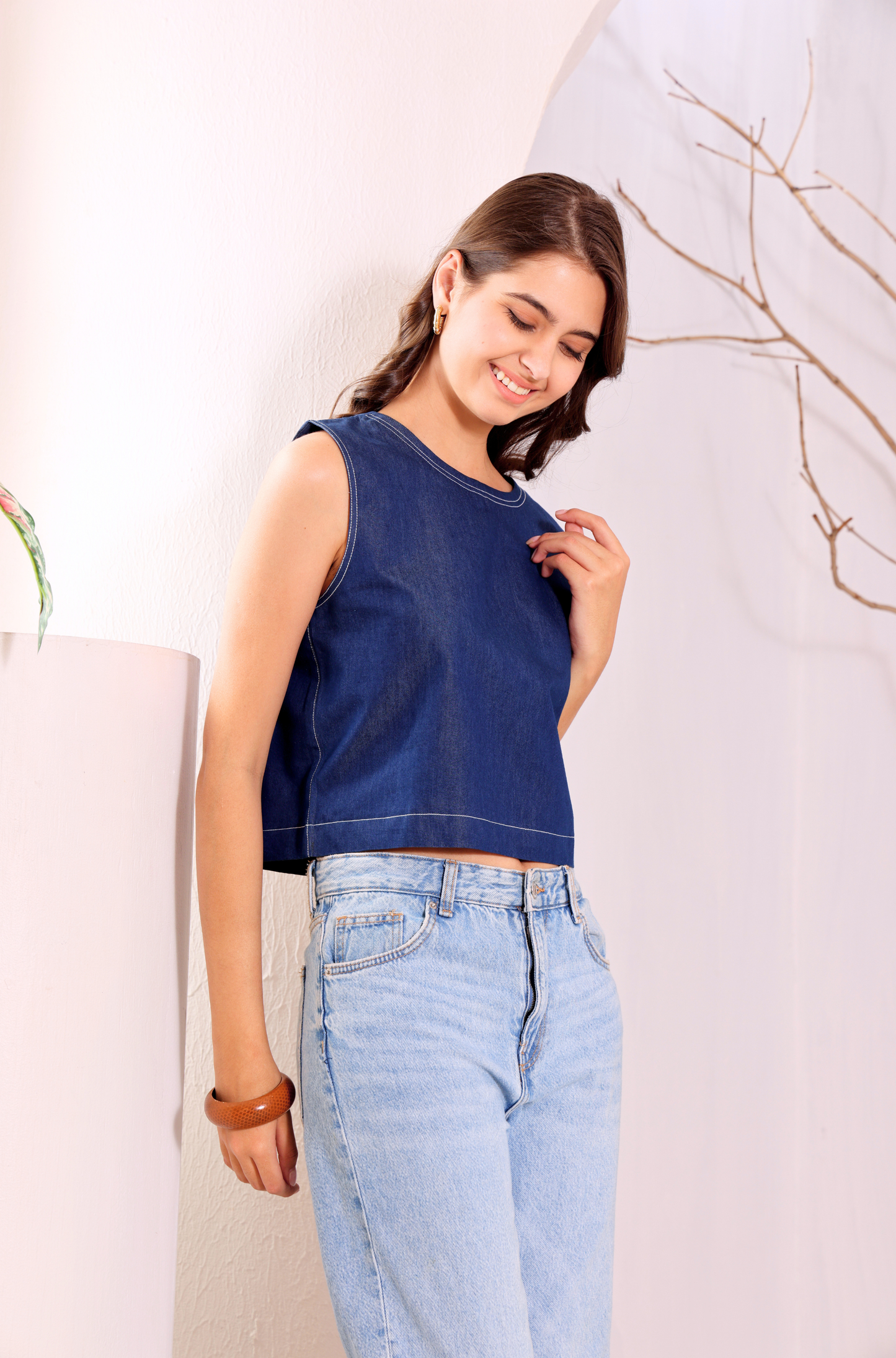 Eve Sleeveless Denim Top