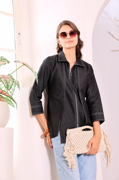 Venn Zip Denim Jacket