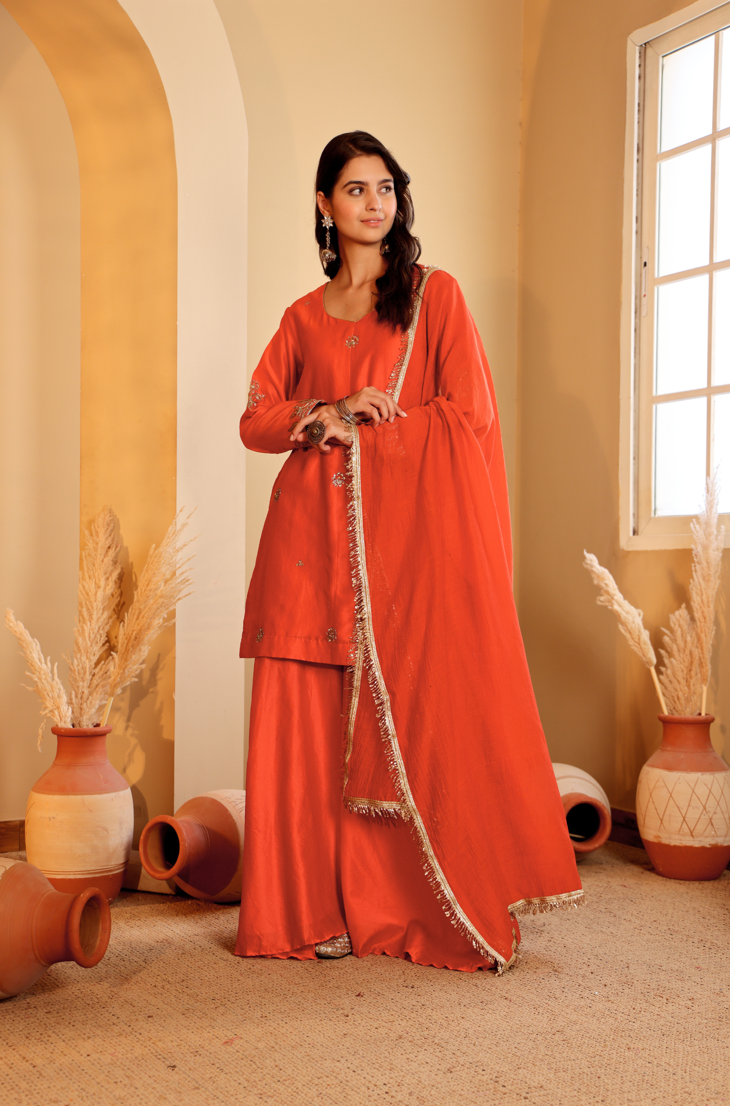 Shurkh Sharara Set