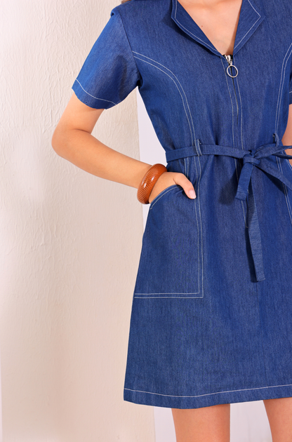 Nina Denim Short Dress