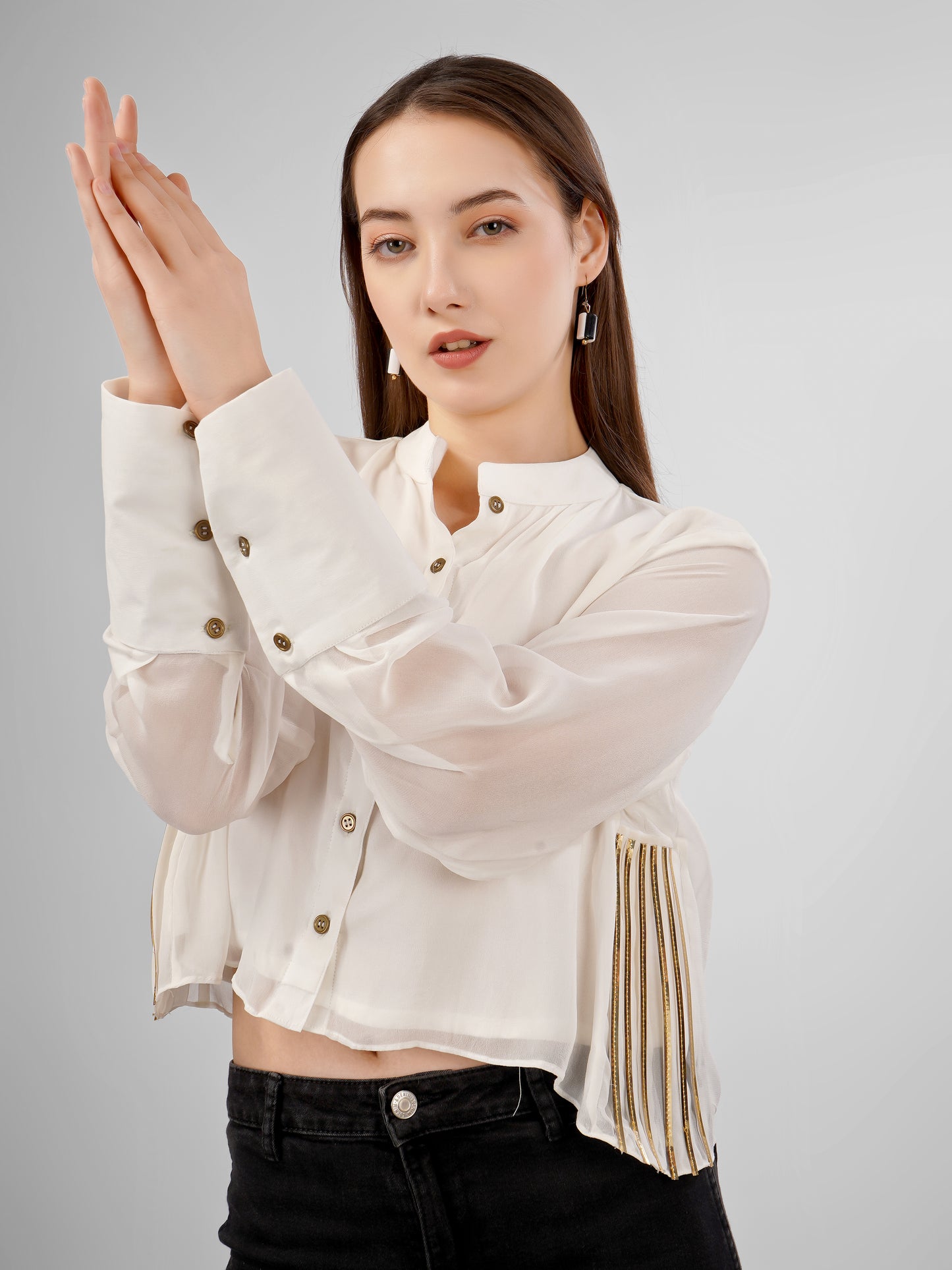ATHENA WHITE CROP SHIRT