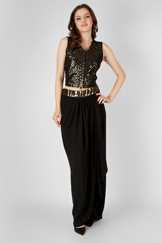 SERENE BLACK SKIRT SET