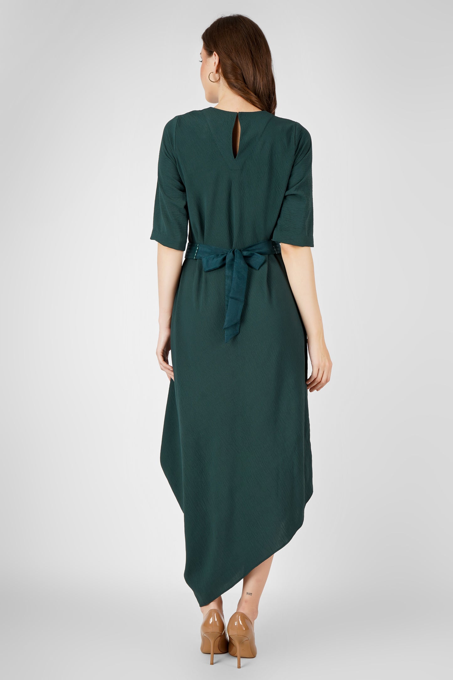 SERENE GREEN DRAPE DRESS