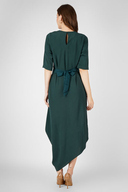 SERENE GREEN DRAPE DRESS