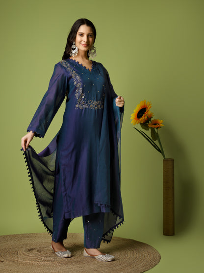 PHOOLWARI BLUE SUIT