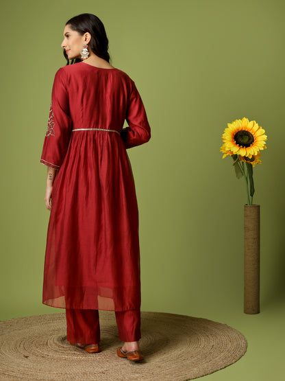 GULZAR MAROON SUIT