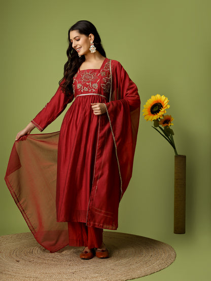 GULZAR MAROON SUIT