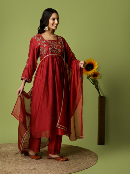 GULZAR MAROON SUIT