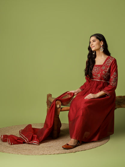 GULZAR MAROON SUIT