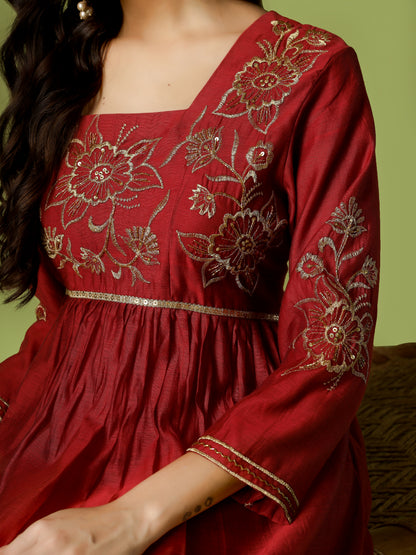 GULZAR MAROON SUIT