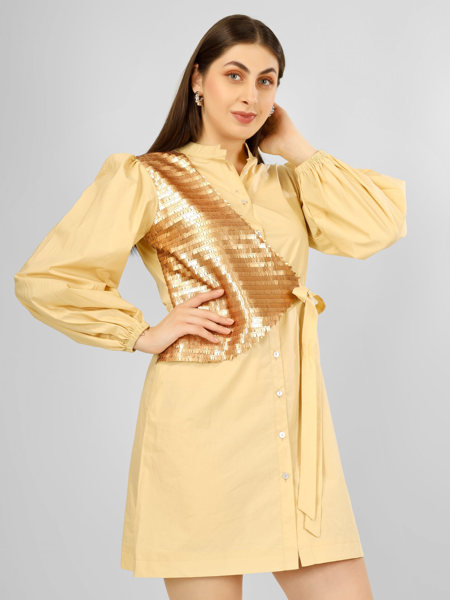 HALO DRESS BEIG