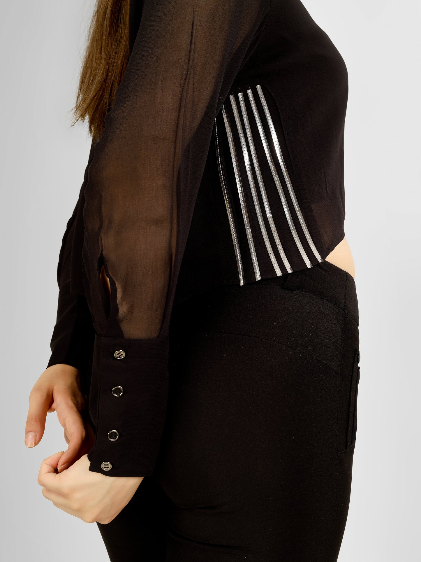 ATHENA BLACK CROP SHIRT