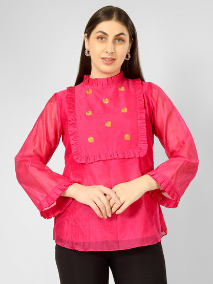 FUCHSIA STRAWBERRY TOP