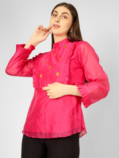 FUCHSIA STRAWBERRY TOP