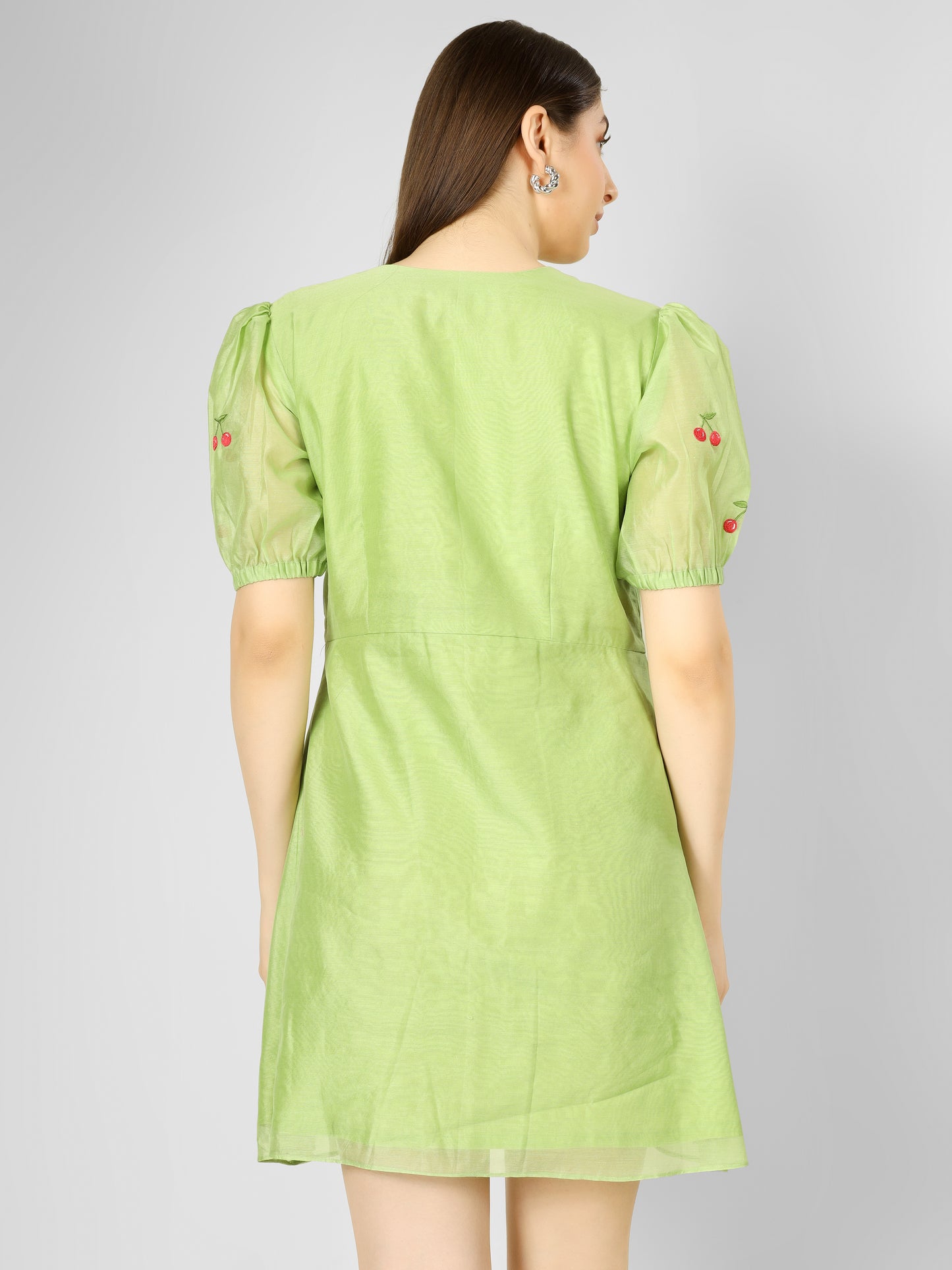 GREEN CHERRY DRESS