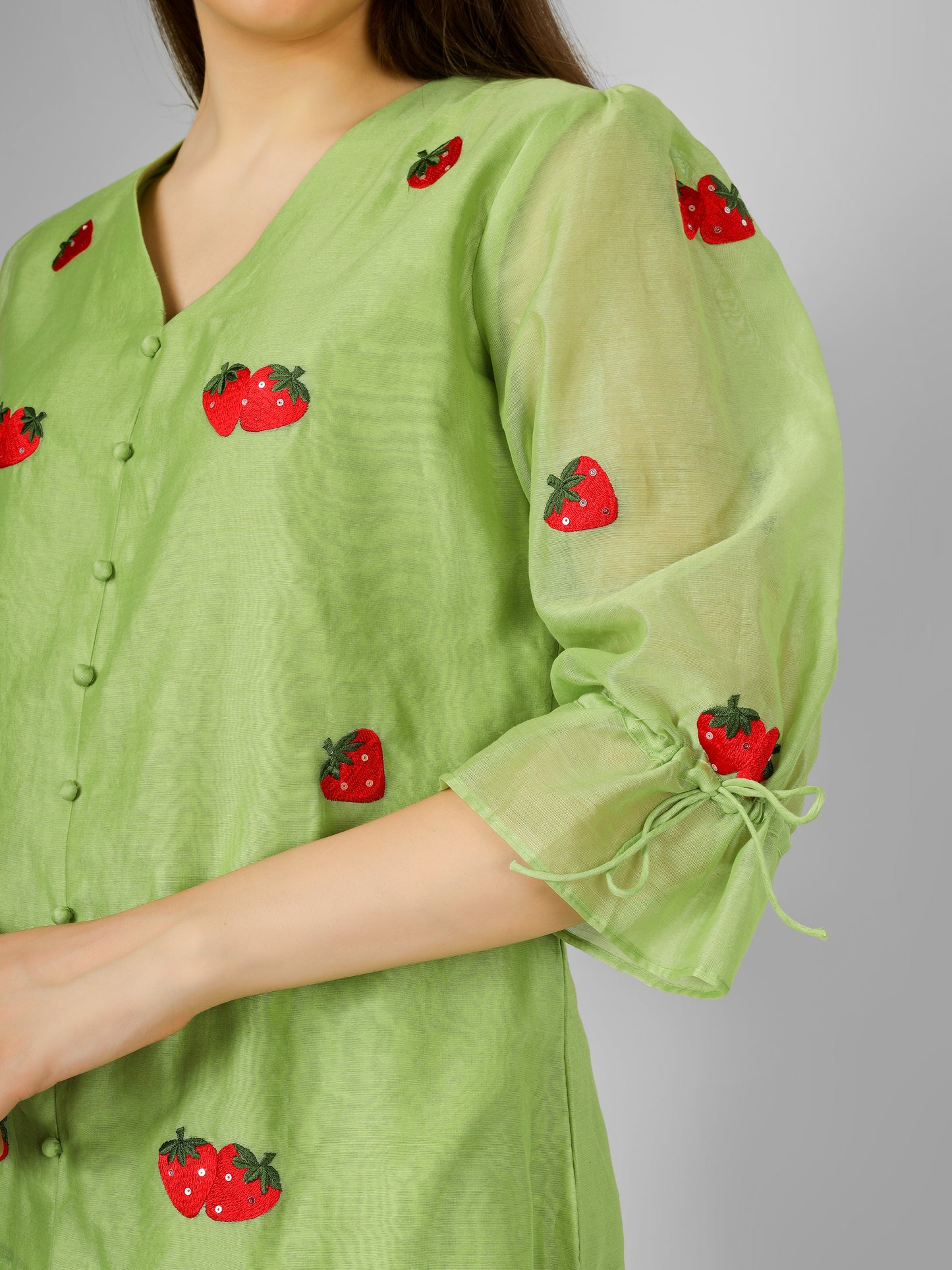 GREEN STRAWBERRY CO-ORD SET