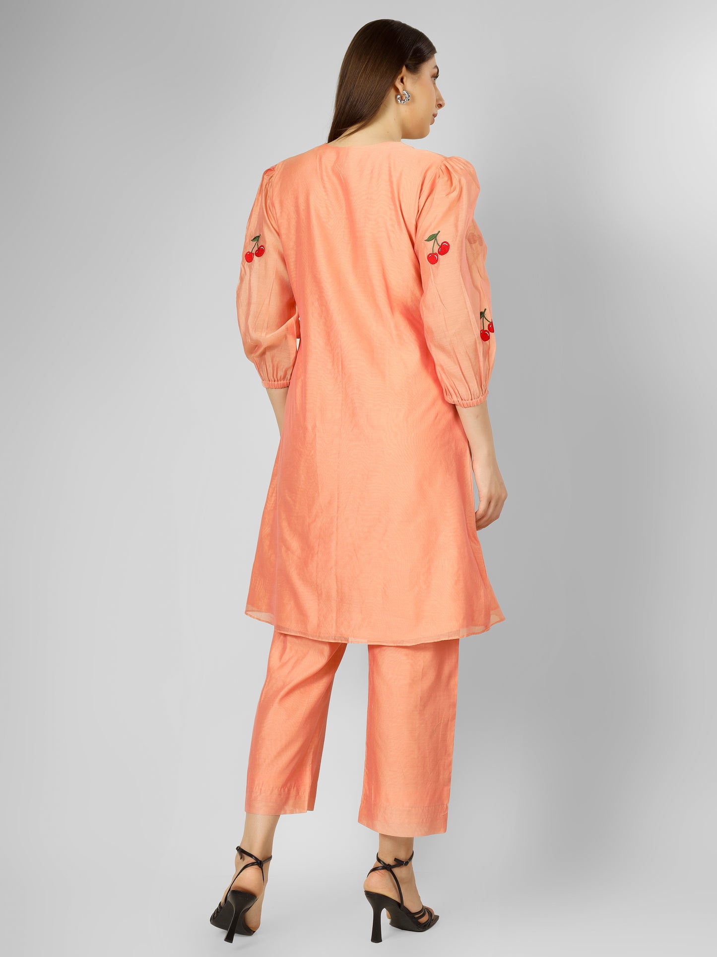 PEACH CHERRY KURTA SET