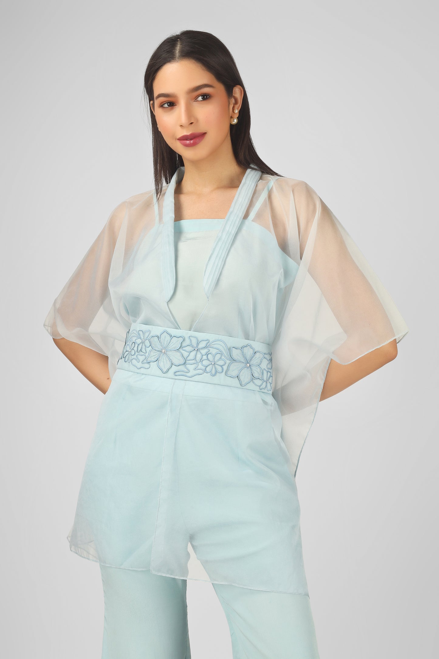 MAGNOLIA ICE BLUE KAFTAN SET