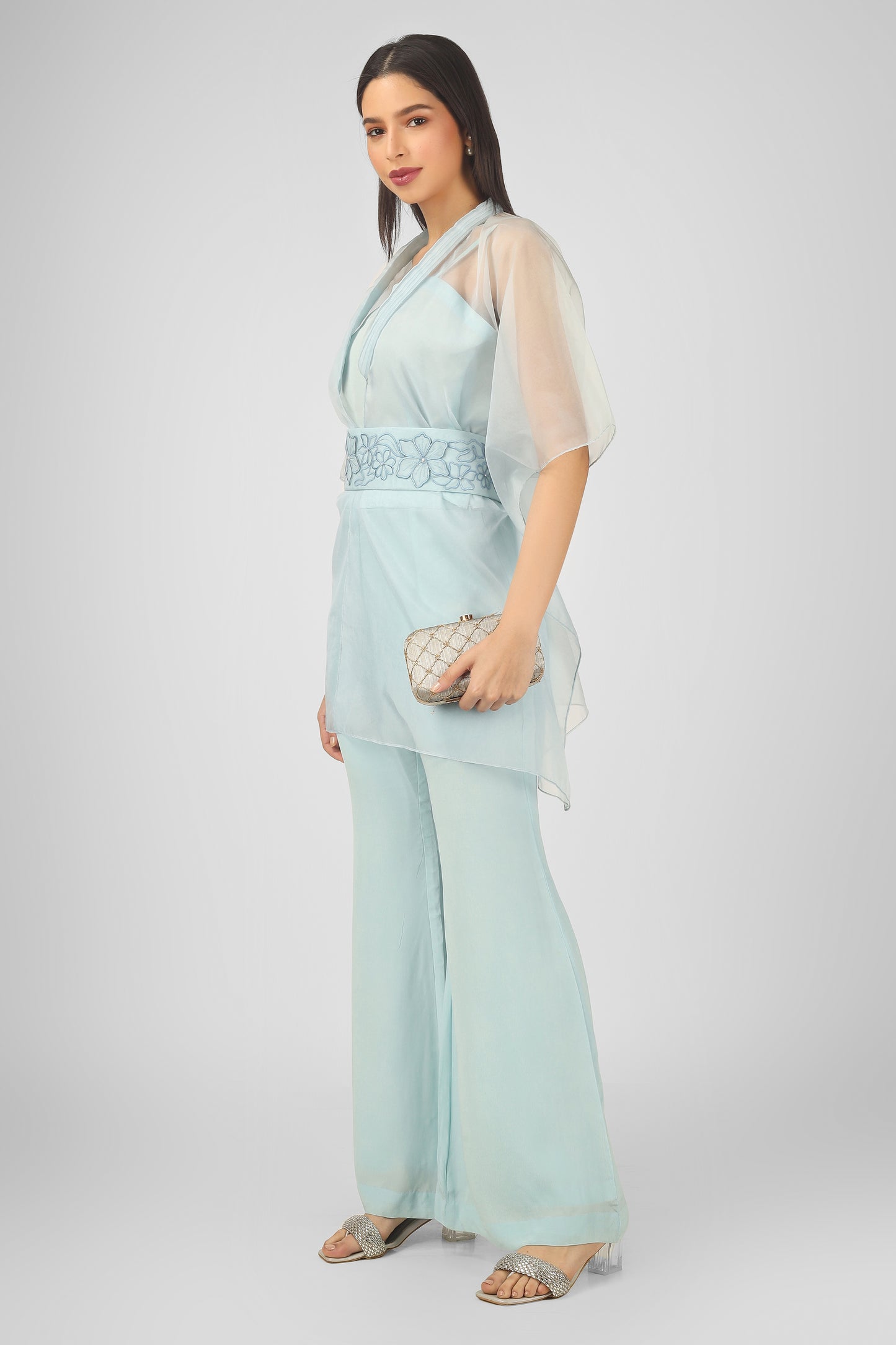 MAGNOLIA ICE BLUE KAFTAN SET